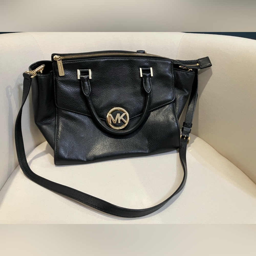 Michael Kors Black Leather Satchel